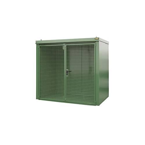 Gasflaschencontainer BAUER GFC-B M3, B 1570 x T 2425 x H 2265, für 45 Gasflaschen, feuerbeständig, abschließbar, grün