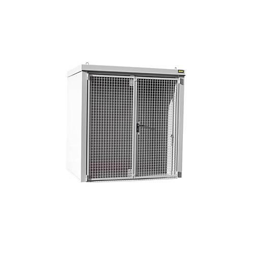 Gasflaschencontainer BAUER GFC-B M2, B 1570 x T 2125 x H 2265, für 35 Gasflaschen, feuerbeständig, abschließbar, weiß