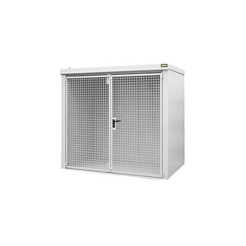 Gasflaschencontainer BAUER GFC-B M3, B 1570 x T 2425 x H 2265, für 45 Gasflaschen, feuerbeständig, abschließbar, weiß