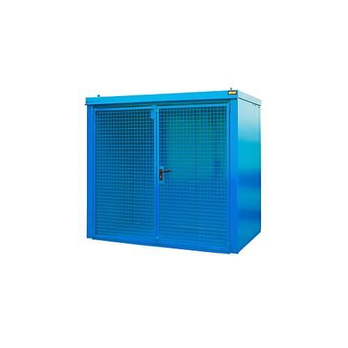 Gasflaschencontainer BAUER GFC-B M3, B 1570 x T 2425 x H 2265, für 45 Gasflaschen, feuerbeständig, abschließbar, blau
