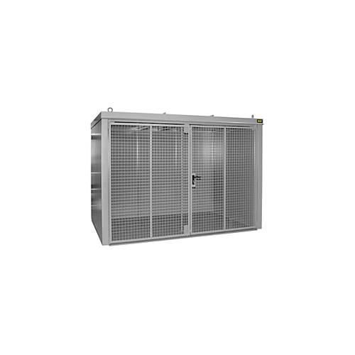 Gasflaschencontainer BAUER GFC-B M4, B 1570 x T 3120 x H 2295, für 60 Gasflaschen, feuerbeständig, abschließbar, grau