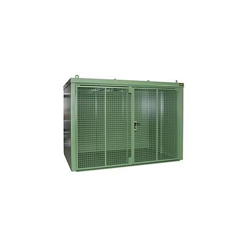 Gasflaschencontainer BAUER GFC-B M5, B 2175 x T 3125 x H 2270, für 96 Gasflaschen, feuerbeständig, abschließbar, grün