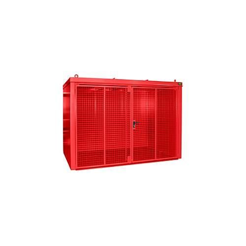 Gasflaschencontainer BAUER GFC-B M4, B 1570 x T 3120 x H 2295, für 60 Gasflaschen, feuerbeständig, abschließbar, rot