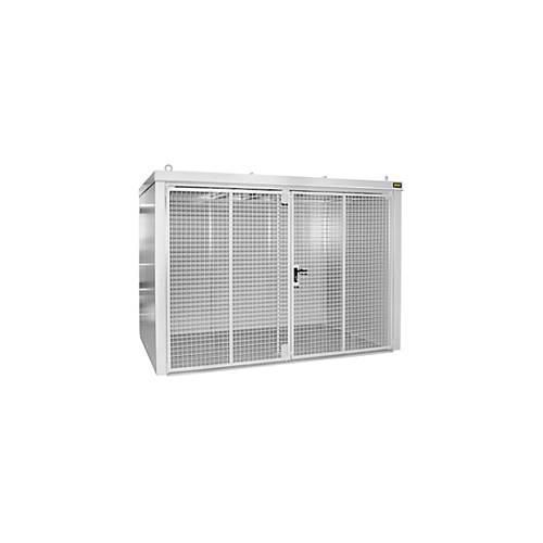 Gasflaschencontainer BAUER GFC-B M4, B 1570 x T 3120 x H 2295, für 60 Gasflaschen, feuerbeständig, abschließbar, weiß