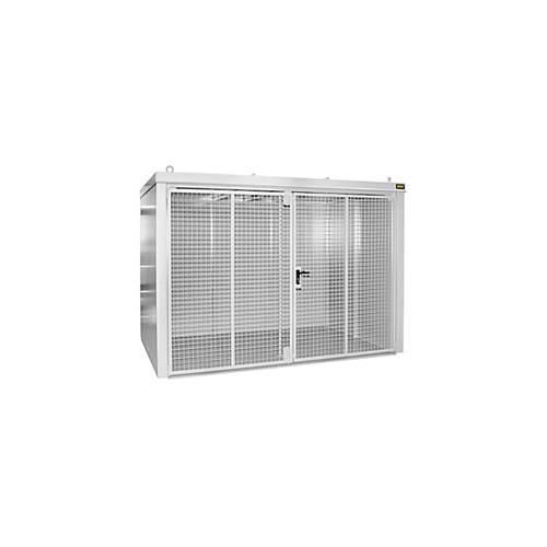 Gasflaschencontainer BAUER GFC-B M5, B 2175 x T 3125 x H 2270, für 96 Gasflaschen, feuerbeständig, abschließbar, weiß