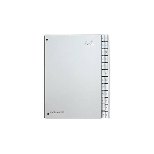 PAGNA Pultordner Silver, für DIN A4, A - Z, 24 Fächer, silber metallic