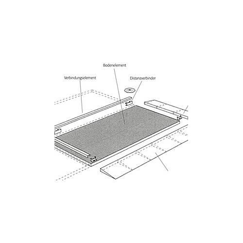Verbindungselement für asecos Bodenelemente mit B 1000 x H 125 mm, Stahl verzinkt, B 970 x T 45 mm