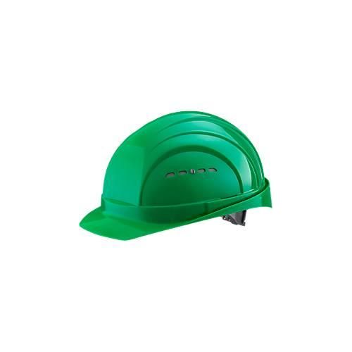 Schutzhelm EuroGuard I/79 4-G, Hochdruck-Polyethylen, DIN EN 397, grün, mit 4-Punkt-Gurtband, Belüftung
