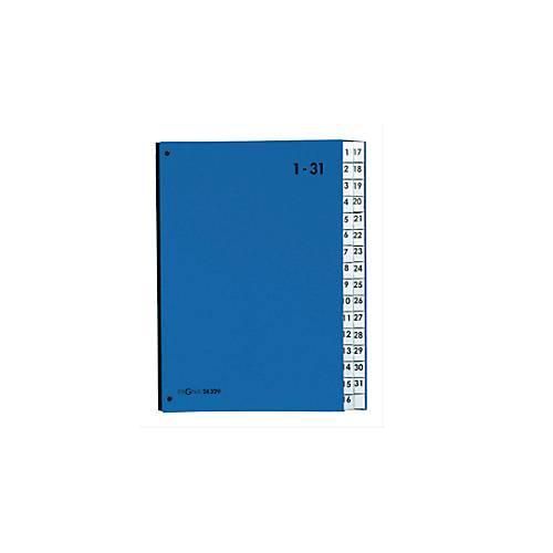 PAGNA Pultordner Color 1 - 31, auch für Überformate, numerisch, Polypropylen, blau