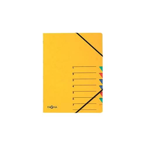 PAGNA Dokumentenmappe Easy, DIN A4, Gummizugverschluss, 7-teilig, gelb