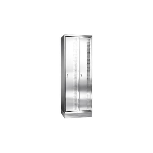 Edelstahlspind mit Sockel, 2 Abteile, B300 mm