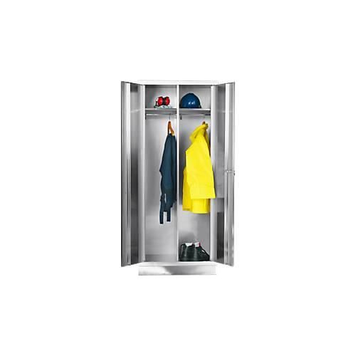 Edelstahl-Kleiderschrank, B 800 mm, mit Füße