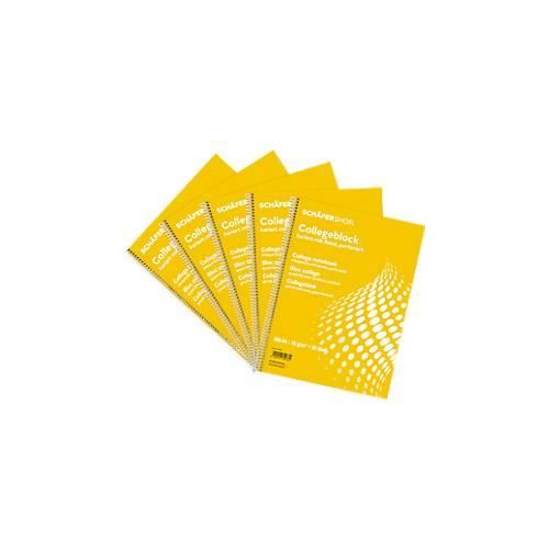 Schäfer Shop Select Collegeblöcke, DIN A4, 80 Blatt, 5 Stück, weiß