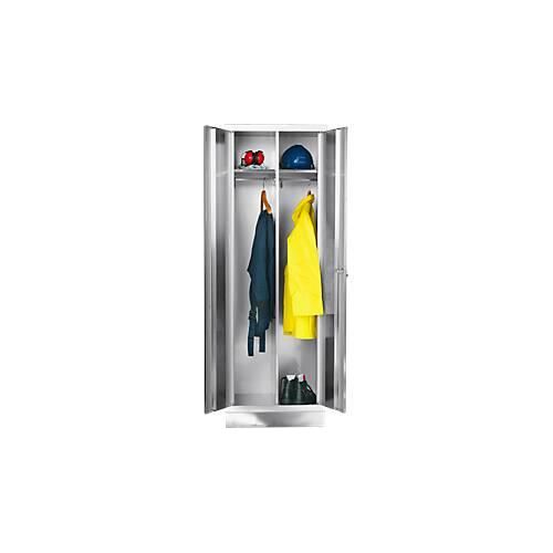 Edelstahl-Kleiderschrank, B 600 mm, mit Sockel