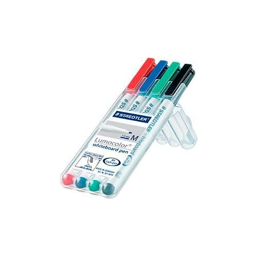 STAEDTLER Whiteboardmarker Lumocolor®, farbsortiert, Rundspitze: 1 mm, 4er Set