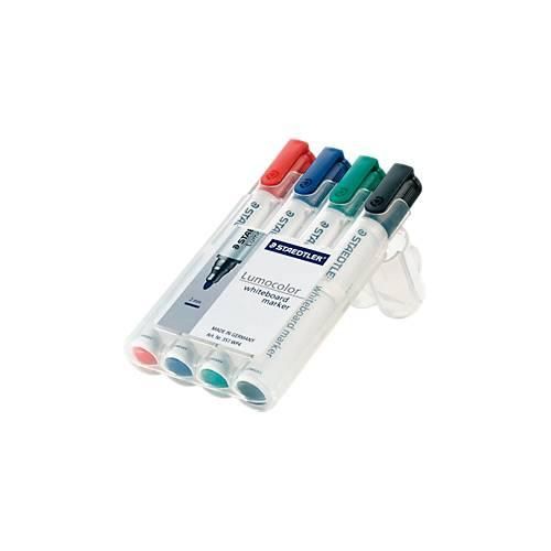 STAEDTLER Whiteboardmarker Lumocolor®, farbsortiert, Rundspitze: 2 mm, 4er Set