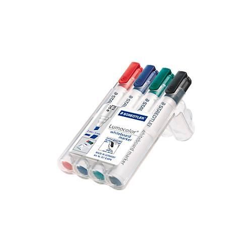 STAEDTLER Whiteboardmarker Lumocolor®, farbsortiert, Keilspitze: 2 - 5 mm, 4er Set