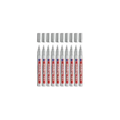 EDDING Lackmarker 751, 1-2 mm, silber, 10 Stück