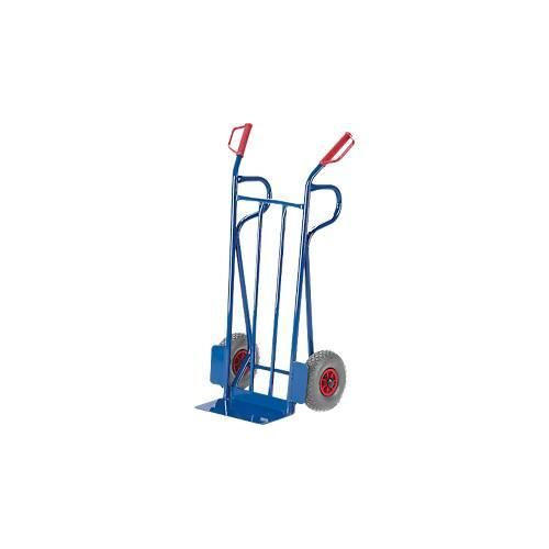 Sackkarre, gewölbter Rückwand und Auflage, zusätzliche Stützholme, Luftreifen, Tragkraft 250 kg