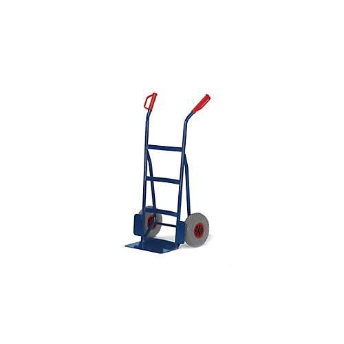 Sackkarre mit gewölbter Rückwand und gewölbter Auflage, Tragkraft 250 kg, Luft-Bereifung