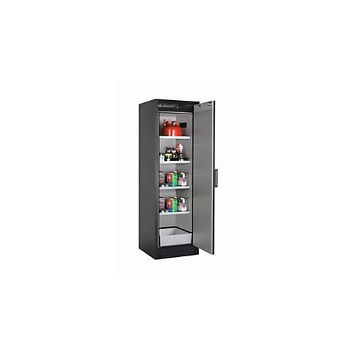 Sicherheitsschrank Typ 90 asecos Q-CLASSIC-90, Flügeltür, Anschlag rechts, Front asecos Silber, B 599 x T 615 x H 1953 mm