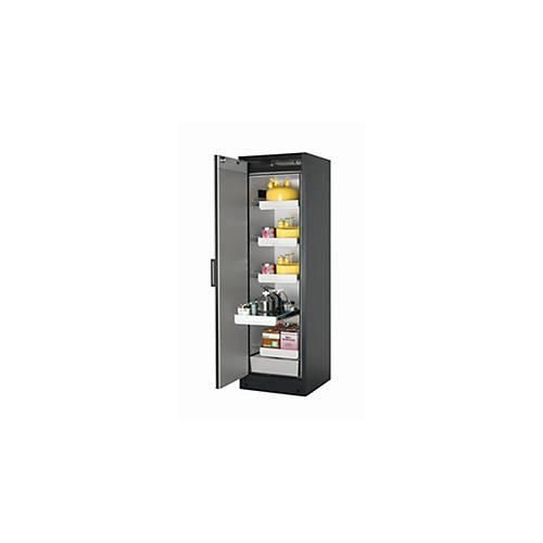 Sicherheitsschrank Typ 90 asecos Q-CLASSIC-90, Flügeltür, Anschlag links, Front Lichtgrau, B 599 x T 615 x H 1953 mm