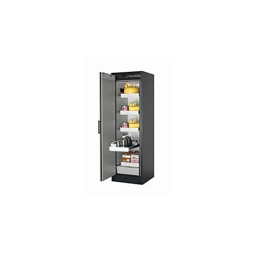 Sicherheitsschrank Typ 90 asecos Q-CLASSIC-90, Flügeltür, Anschlag links, Front Reinweiß, B 599 x T 615 x H 1953 mm