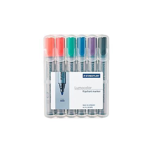 STAEDTLER Flipchartmarker Lumocolor 356, farbsortiert, 6er-Set