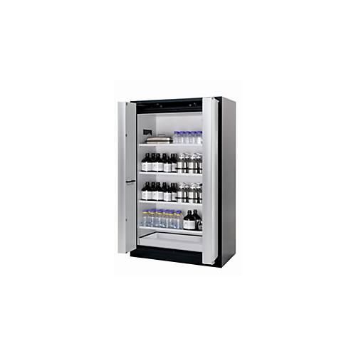 Sicherheitsschrank Typ 90 asecos Q-PHOENIX-90, Falttüren, Front Lichtgrau, B 1193 x T 615 x H 1953 mm