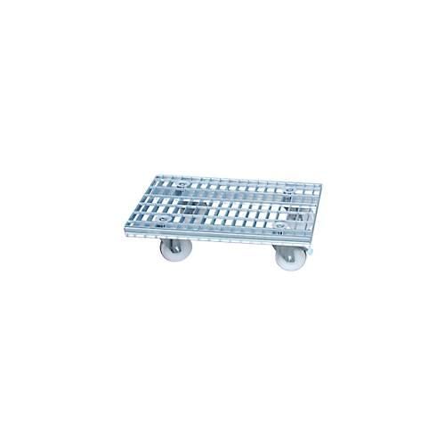Gitterrost-Rollwagen, innerbetrieblich, verzinkt, 780 x 420 mm