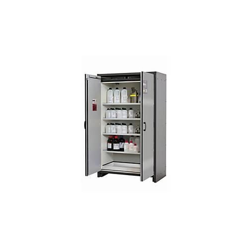 Sicherheitsschrank Typ 30 asecos Q-CLASSIC-30, Flügeltüren, Front asecos Silber, B 1164 x T 620 x H 1947 mm
