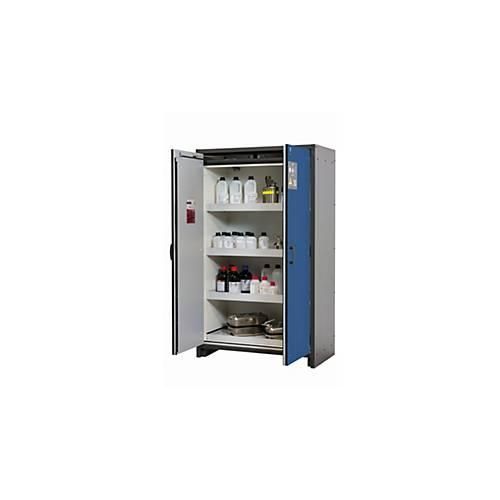 Sicherheitsschrank Typ 30 asecos Q-CLASSIC-30, Flügeltüren, Front Enzianblau, B 1164 x T 620 x H 1947 mm
