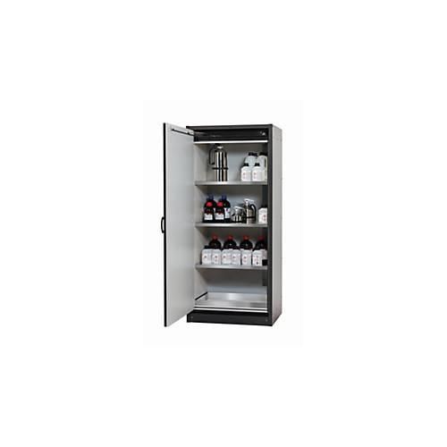 Sicherheitsschrank Typ 30 asecos Q-CLASSIC-30, Flügeltür, Anschlag links, Front asecos Silber, B 864 x T 620 x H 1947 mm