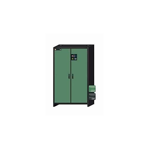 Sicherheitsschrank Typ 30 asecos Q-CLASSIC-30, Flügeltüren, Front Resedagrün, B 1164 x T 620 x H 1947 mm