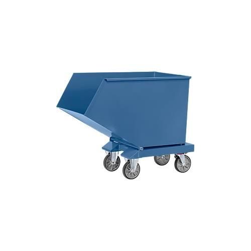 Muldenkipper 4701, 250 l, blau RAL 5007, mit Ablasshahn und Sieb