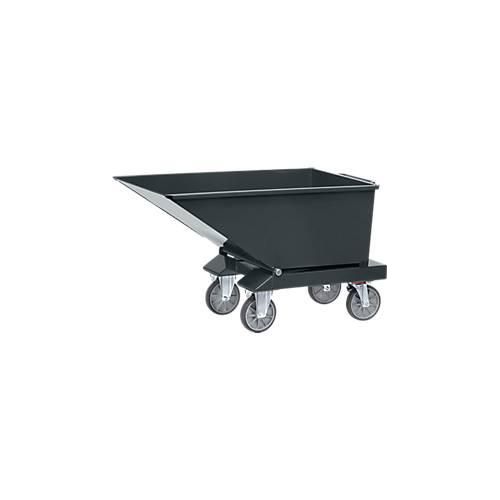 Muldenkipper 4703, 600 l, anthrazit RAL 7016, mit Ablasshahn und Sieb