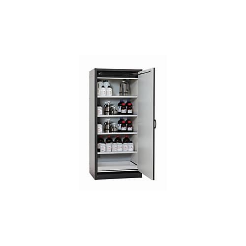 Sicherheitsschrank Typ 30 asecos Q-CLASSIC-30, Flügeltür, Anschlag rechts, Front Lichtgrau, B 864 x T 620 x H 1947 mm