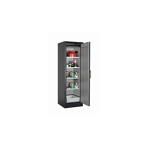 Sicherheitsschrank Typ 90 asecos Q-CLASSIC-90, Flügeltür, Anschlag rechts, Front Enzianblau, B 599 x T 615 x H 1953 mm