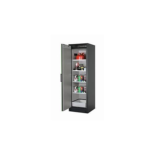Sicherheitsschrank Typ 90 asecos Q-PEGASUS-90, Flügeltür mit Schließ-Automatik, Anschlag links, Front Resedagrün, B 599 x T 615 x H 1953 mm