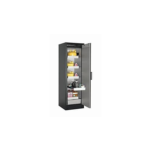Sicherheitsschrank Typ 90 asecos Q-CLASSIC-90, Flügeltür, Anschlag rechts, Front asecos Silber, B 599 x T 615 x H 1953 mm