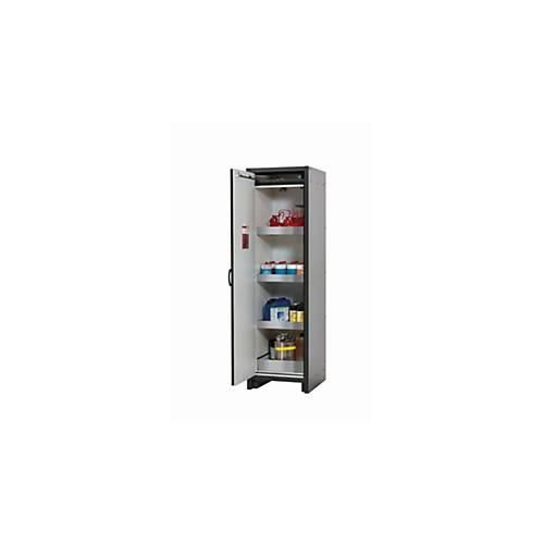 Sicherheitsschrank Typ 30 asecos Q-CLASSIC-30, Flügeltür, Anschlag links, Front asecos Silber, B 564 x T 620 x H 1947 mm