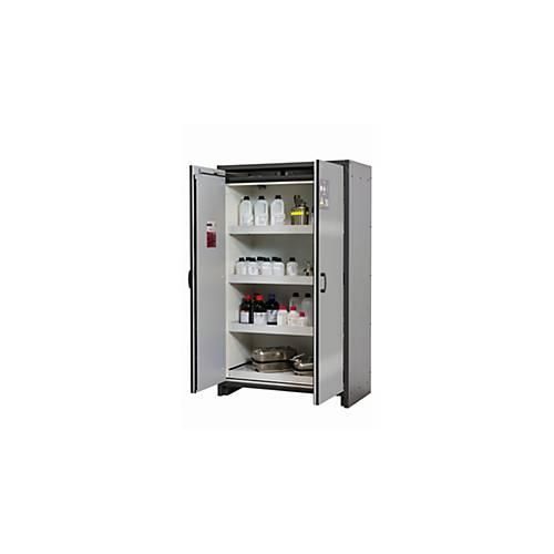 Sicherheitsschrank Typ 30 asecos Q-CLASSIC-30, Flügeltüren, Front asecos Silber, B 1164 x T 620 x H 1947 mm