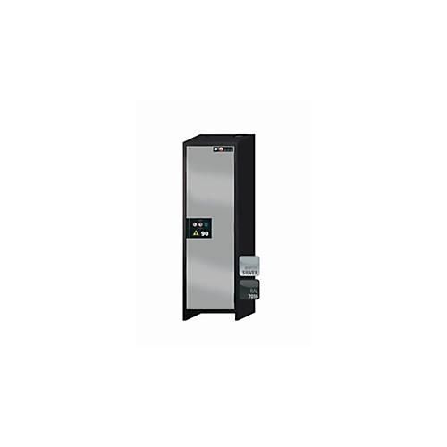 Sicherheitsschrank Typ 90 asecos Q-PEGASUS-90, Flügeltür mit Schließ-Automatik, Anschlag rechts, Front asecos Silber, B 599 x T 615 x H 1953 mm