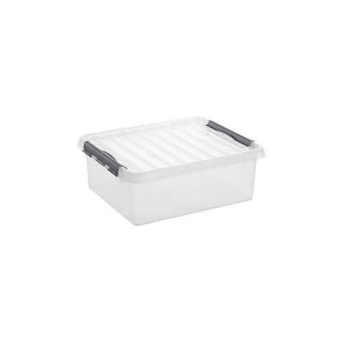 Aufbewahrungsbox Sunware Q-LINE, Verschlussclips, transparent, stapelbar, 25 l, L 500 x B 400 x H 180 mm