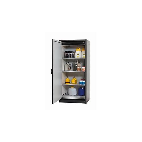 Sicherheitsschrank Typ 30 asecos Q-CLASSIC-30, Flügeltür, Anschlag links, Front Enzianblau, B 864 x T 620 x H 1947 mm