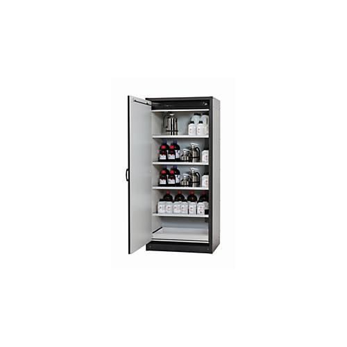Sicherheitsschrank Typ 30 asecos Q-CLASSIC-30, Flügeltür, Anschlag links, Front asecos Silber, B 864 x T 620 x H 1947 mm