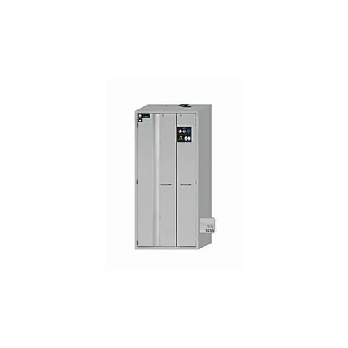 Sicherheitsschrank Typ 90 asecos S-PHOENIX-90, Flügel- und Falttüren mit Türfeststellanlage, Front Lichtgrau, B 896 x T 616 x H 1968 mm