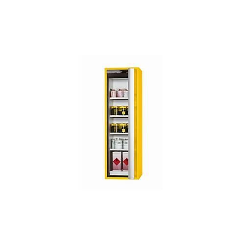 Sicherheitsschrank Typ 90 asecos S-PHOENIX-90, Falttür mit Türfeststellanlage, Anschlag rechts, Front Sicherheitsgelb, B 596 x T 616 x H 1968 mm