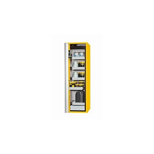 Sicherheitsschrank Typ 90 asecos S-PHOENIX-90, Falttür mit Türfeststellanlage, Anschlag links, Front Sicherheitsgelb, B 596 x T 749 x H 1968 mm