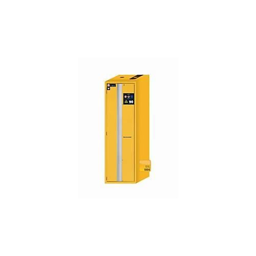 Sicherheitsschrank Typ 90 asecos S-PHOENIX-90, Falttür mit Türfeststellanlage, Anschlag links, Front Sicherheitsgelb, B 596 x T 749 x H 1968 mm